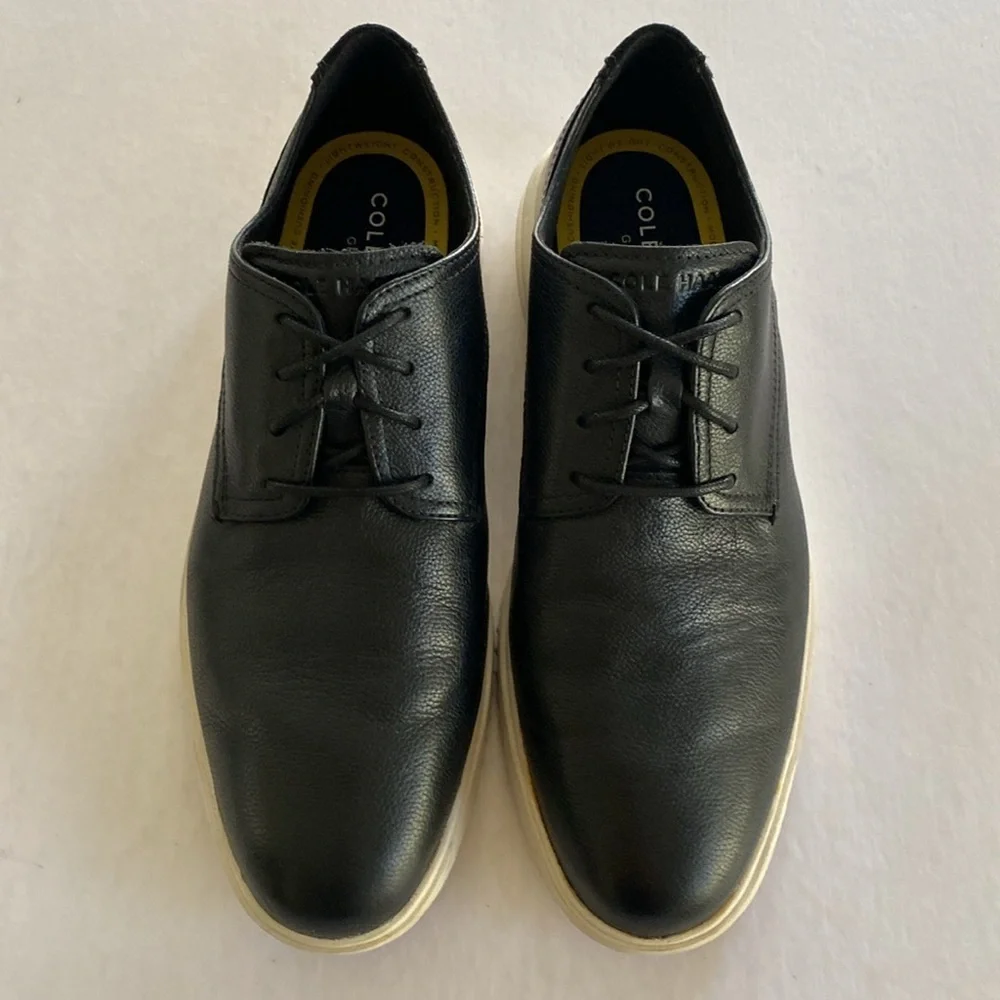 Cole Haan Grand Men's Black Tumbled Leather Shoes Size 11M
